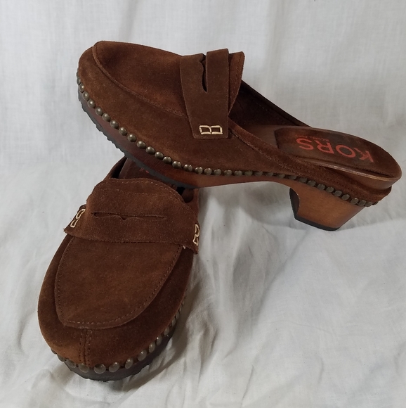 Michael Kors Leather Clog Sandle Italy Sz 7B Shoes - Picture 7 of 7